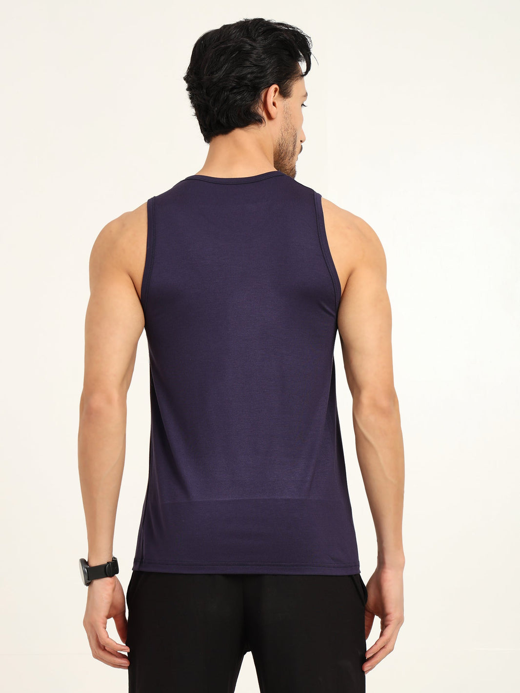Men's Bamboo Fabric Workout Gym Vest | Navy