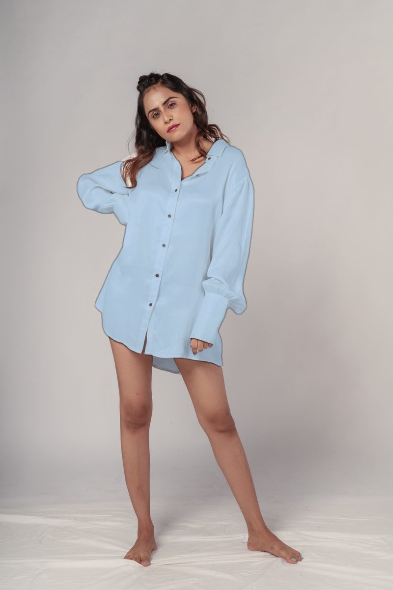 Boyfriend Shirt in Tencel™ Satin