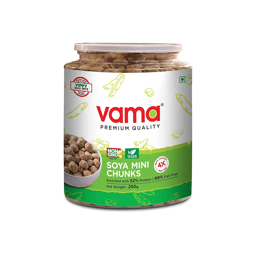 Vama SOYA Wadi Mini Chunks Enriched with 52% Protein and 99% Fat Free 250g