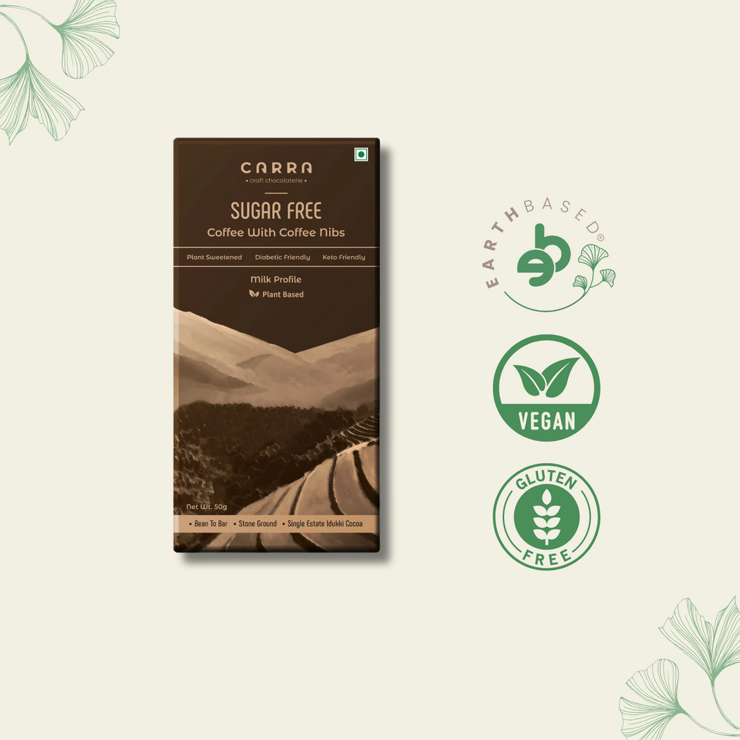 CARRA Coffee with coffee nibs in Plant Based Milk Chocolate 50G