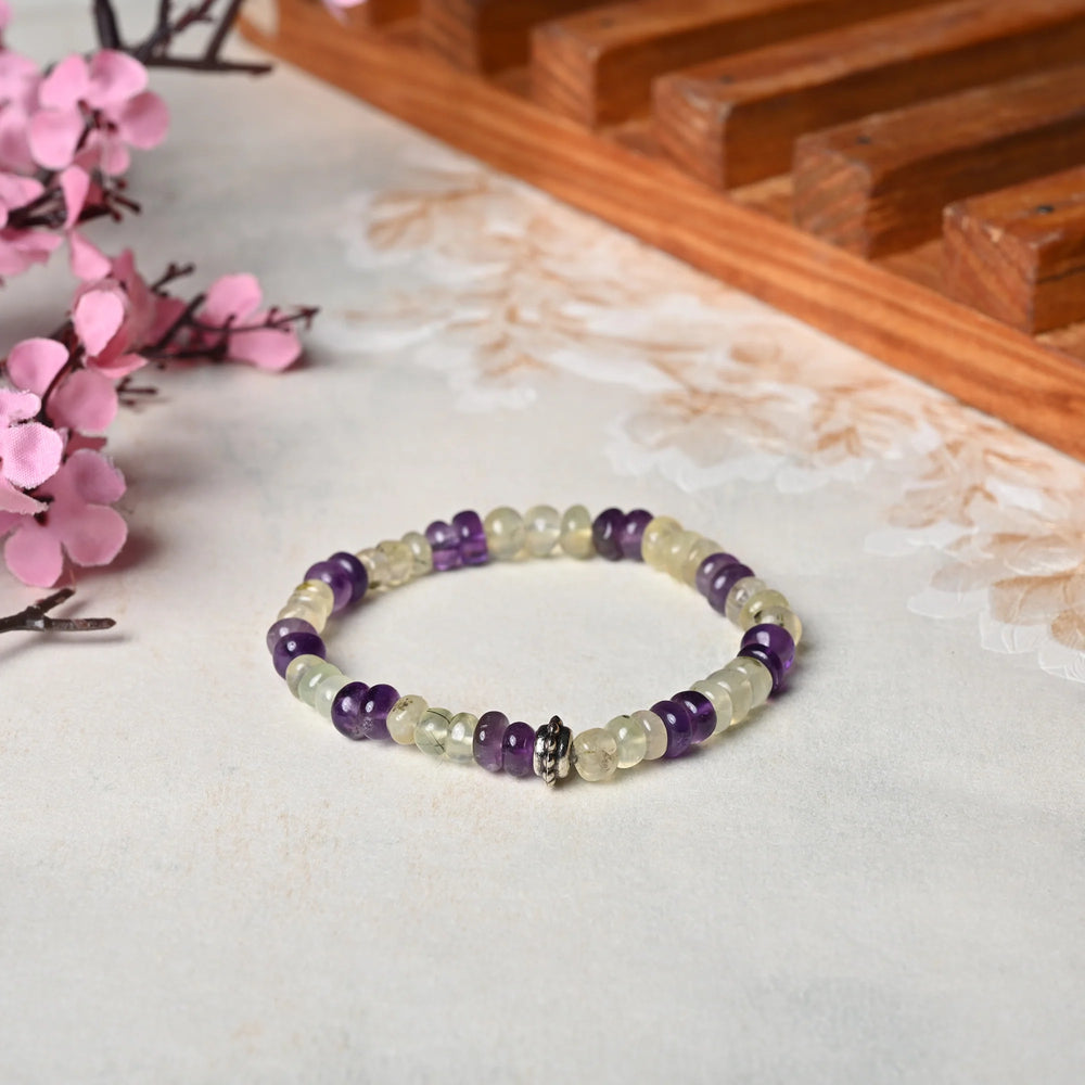 Amethyst _and _Prehnite _Healing_ Gemstone _Bracelet_00