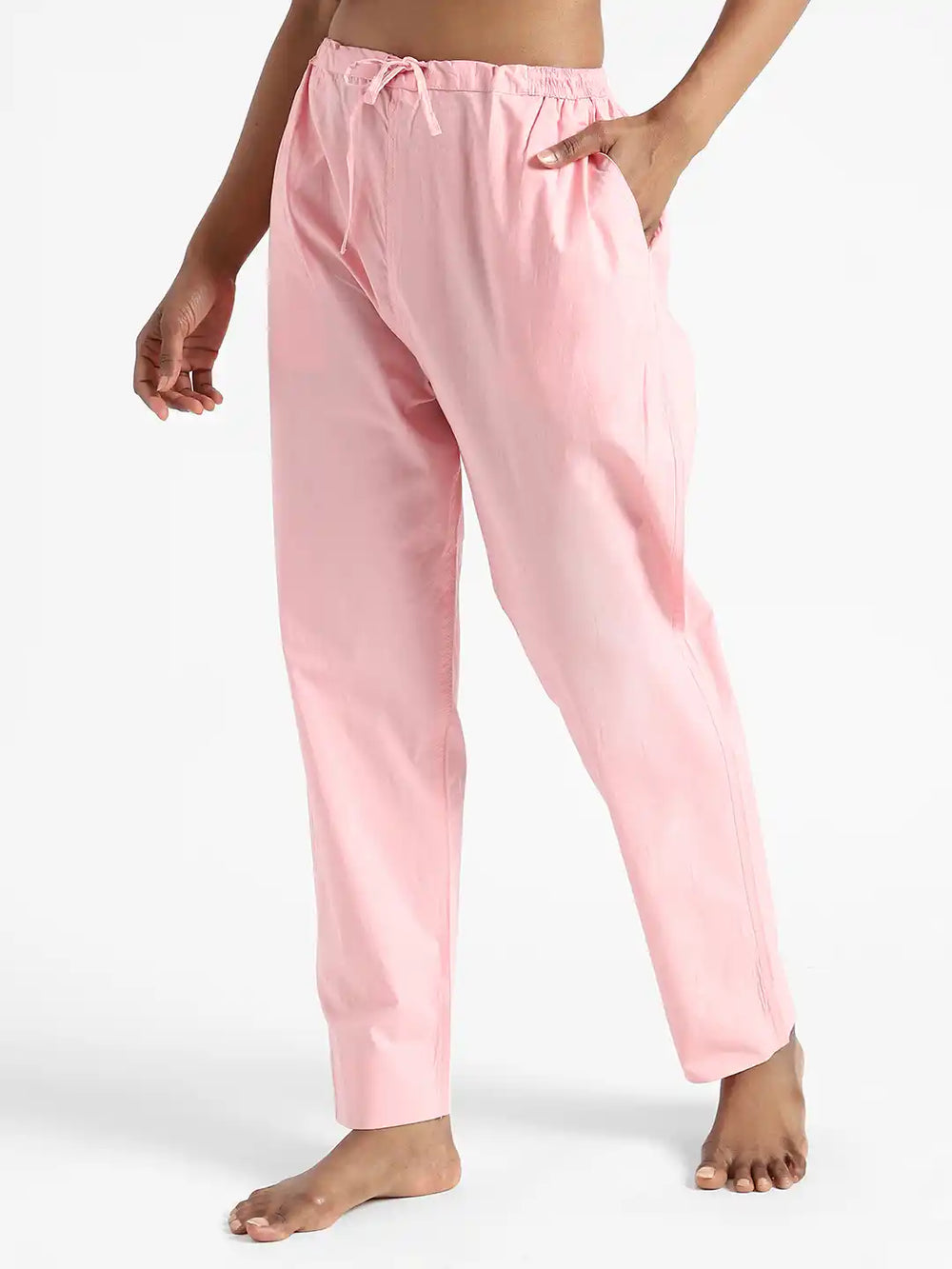 Apparel-Earthbased.in_Organic Cotton & Natural Dyed Womens Rose Pink Color Slim Fit Pants_01