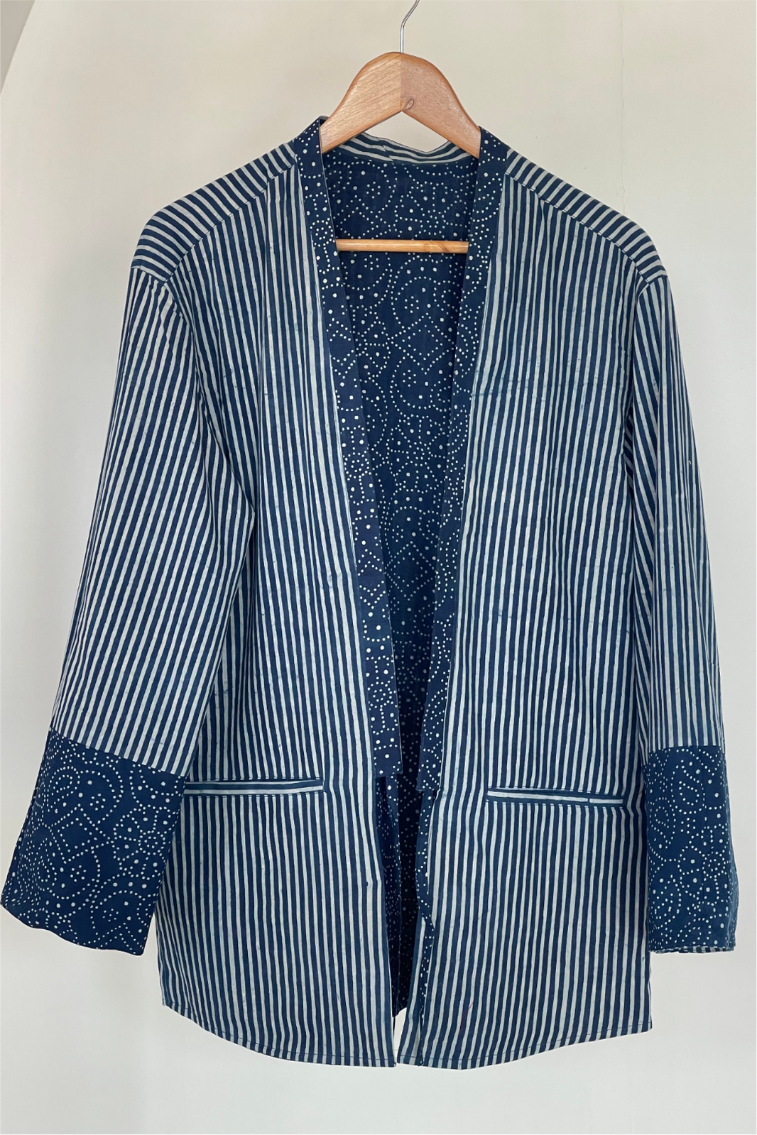 REVERSIBLE INDIGO SUMMER UNISEX KIMONO