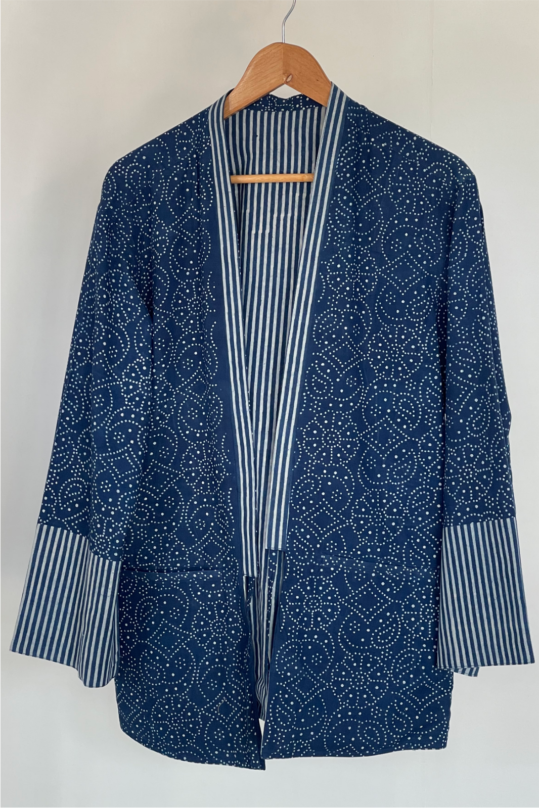 REVERSIBLE INDIGO SUMMER UNISEX KIMONO