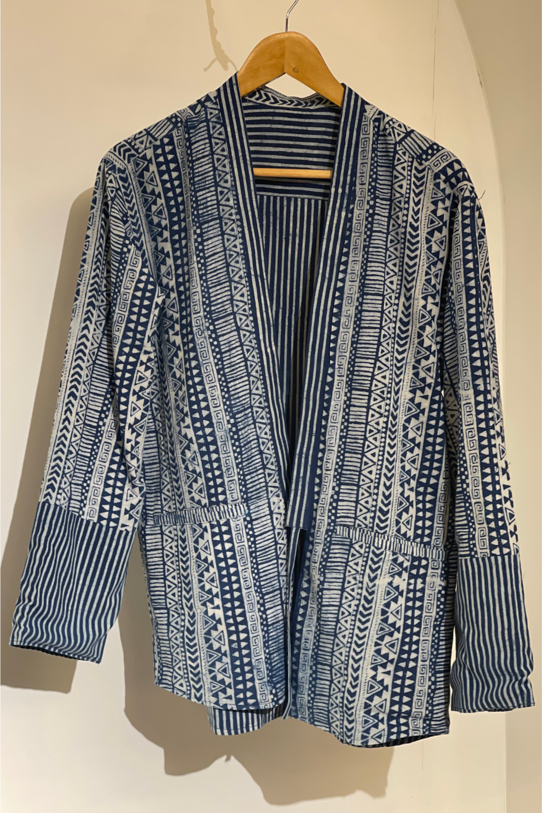 REVERSIBLE INDIGO SUMMER UNISEX KIMONO