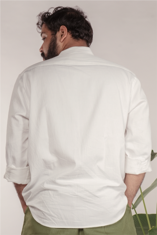 Mandarin-collared Ayurvedic Cotton Shirt