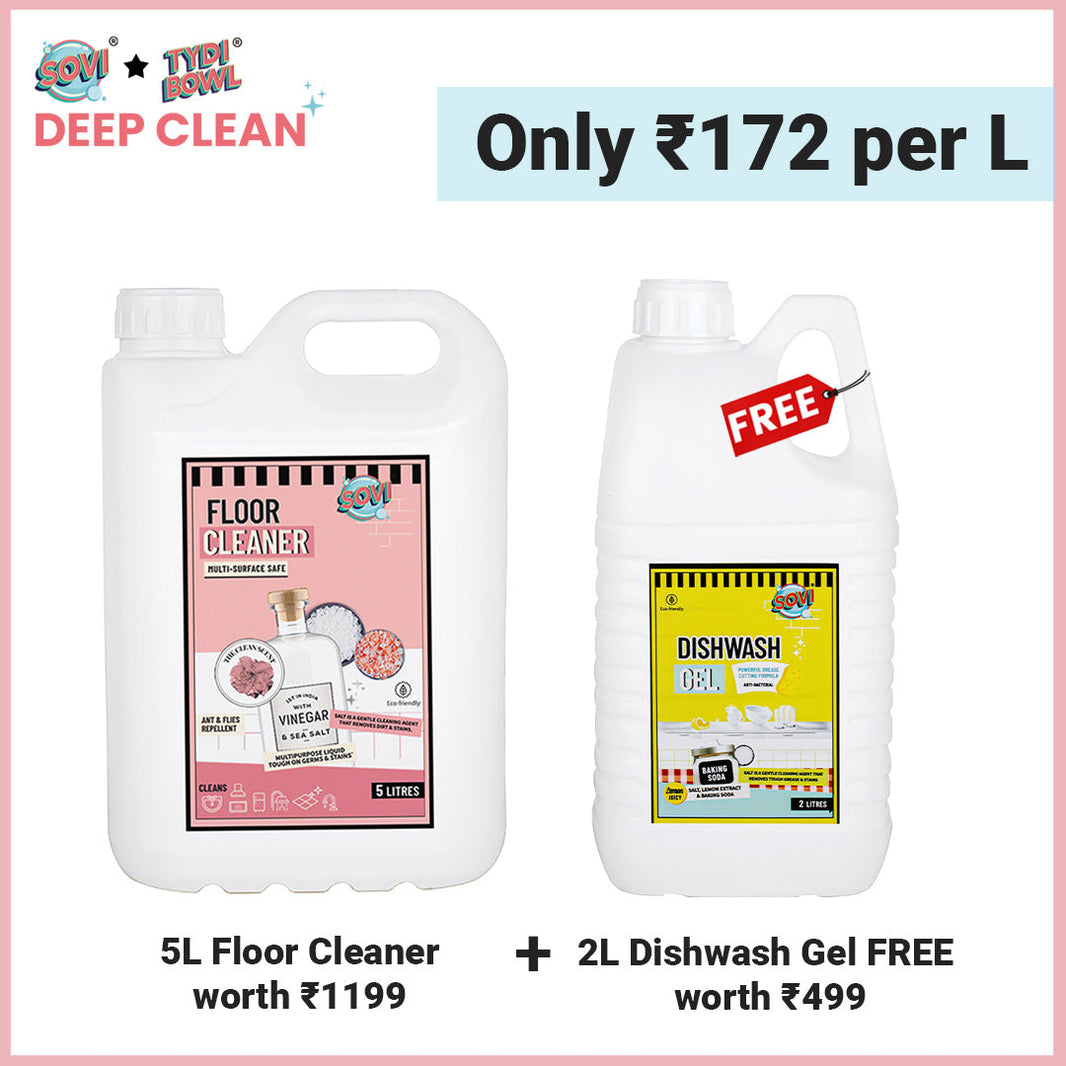 SOVI® Floor Cleaner 5 Liter | SOVI® Dishwash Liquid Gel 2 Liter (₹499) FREE