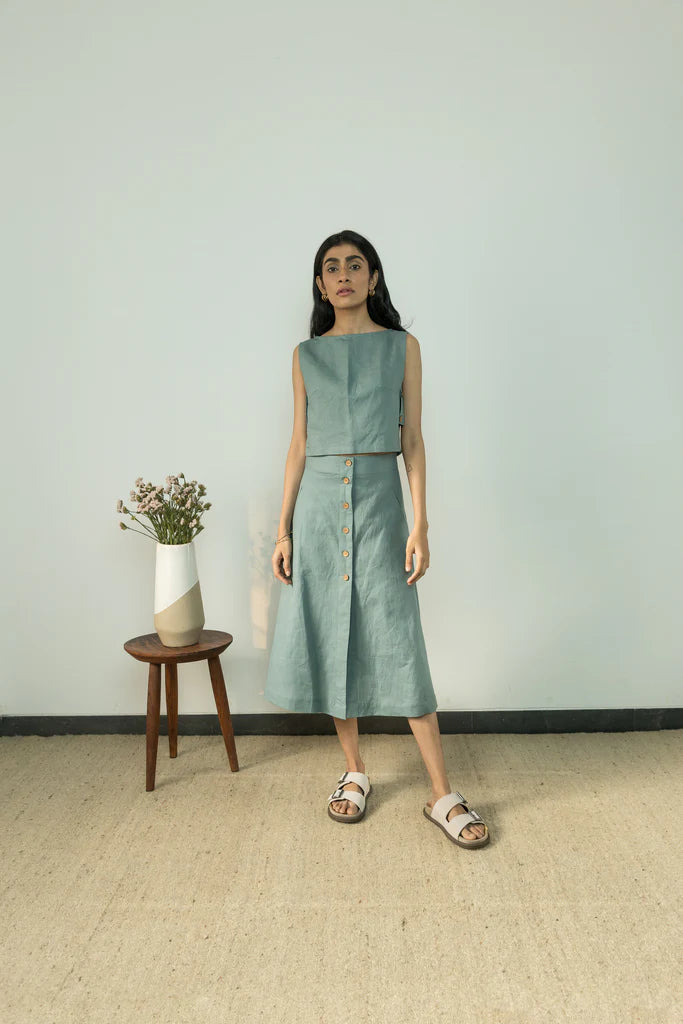 BOAT NECK CROP TOP | Anushe Pirani | Best Vegan Apparel for Women - Earthbased.in | 01