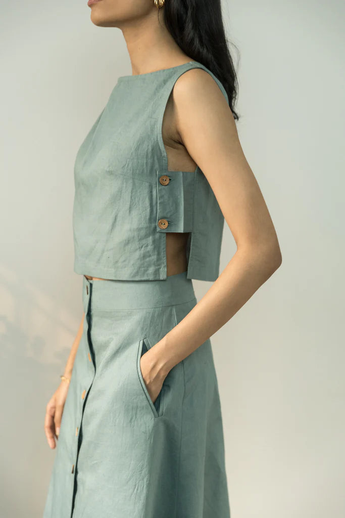 BOAT NECK CROP TOP | Anushe Pirani | Best Vegan Apparel for Women - Earthbased.in | 03