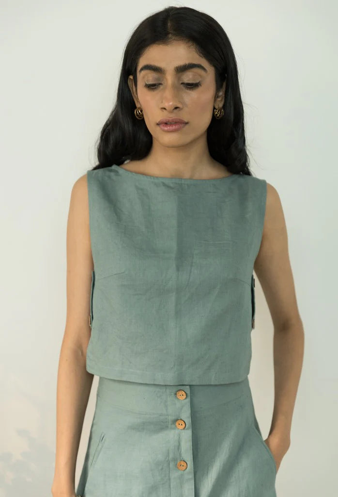 BOAT NECK CROP TOP | Anushe Pirani | Best Vegan Apparel for Women - Earthbased.in | 05