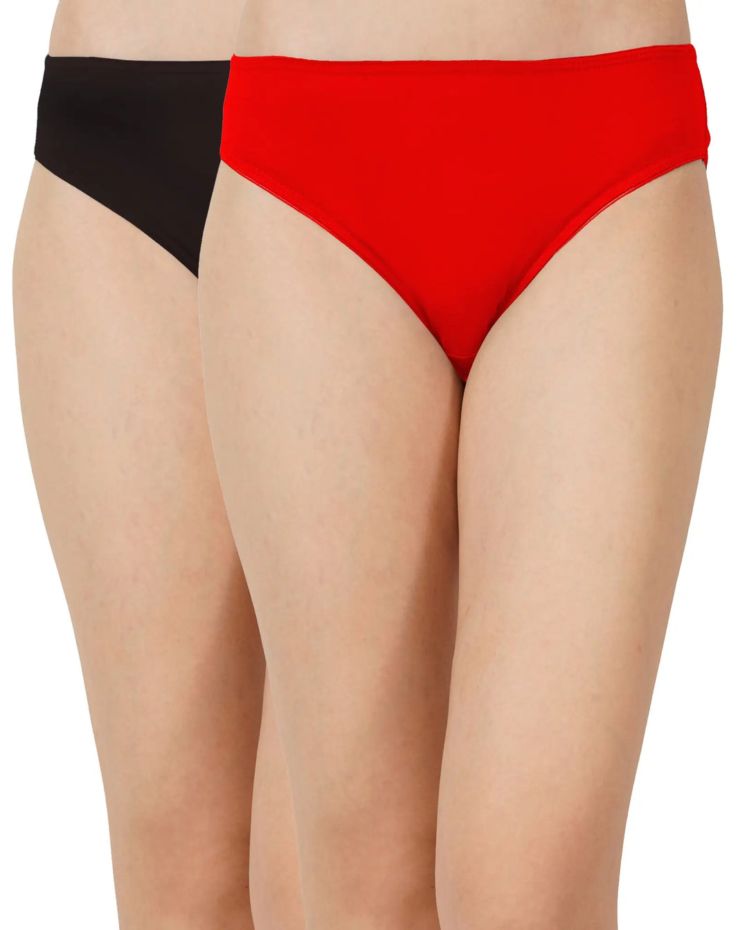 Bamboo Fabric Low Waist Underwear Pack of 2 | Red + Black