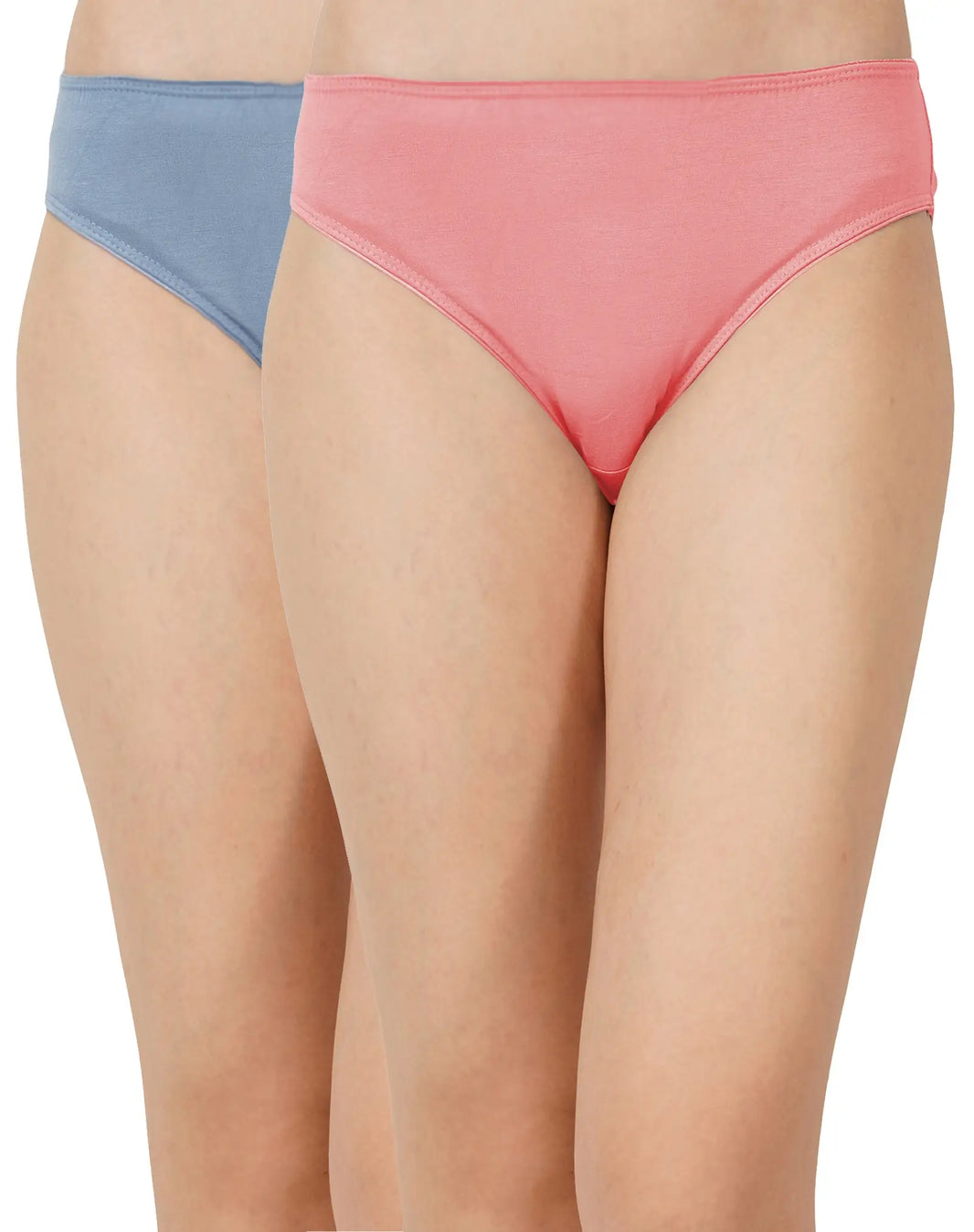 Bamboo Fabric Low Waist Underwear Pack of 2 | Peach+ Blue