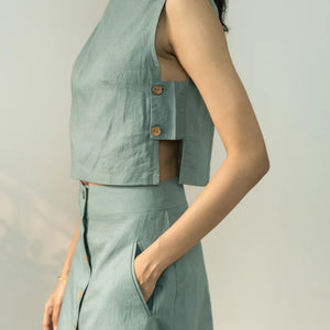 BUTTON-DOWN MIDI SKIRT | Anushe Pirani | Best Vegan Apparel for Women - Earthbased.in | 05