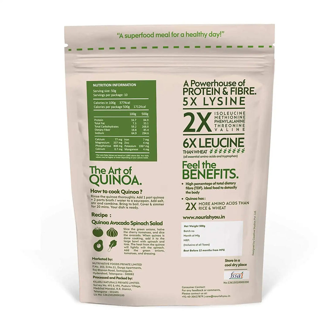 Nourish You ORGANIC PREMIUM WHITE QUINOA 500G