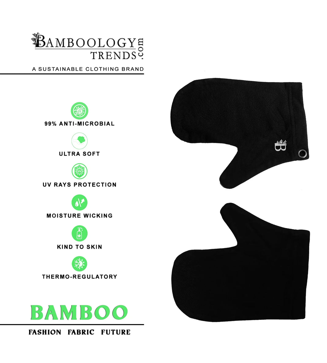 Bamboo _Fabric _Black_ Hand_ Glove_ 00