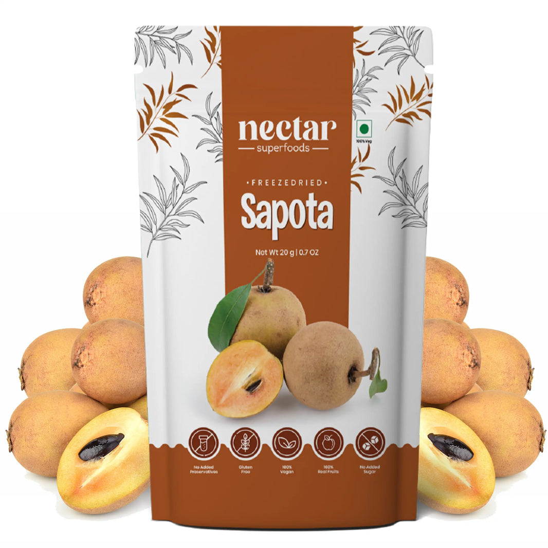 NECTAR SUPERFOODS- FREEZE DRIED -SAPOTA-SLICES- PACK OF 2 UNITS 20 GM EACH