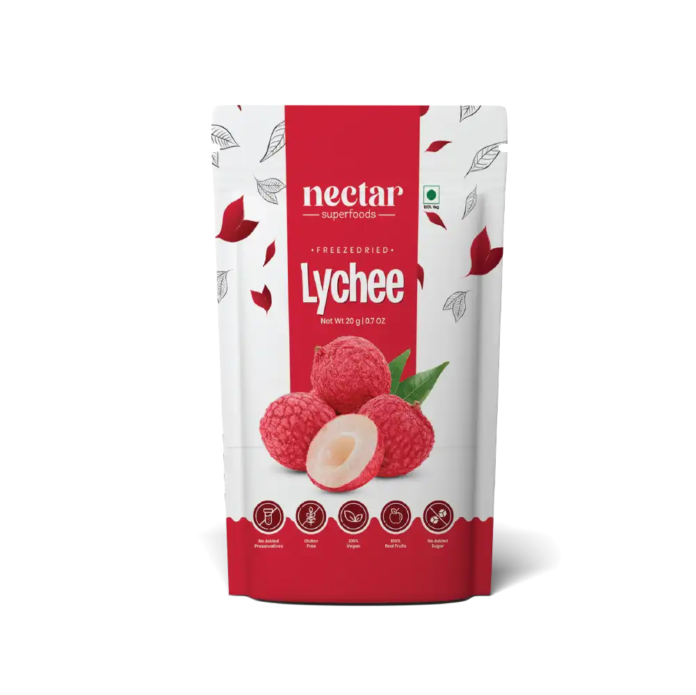 NECTAR SUPERFOODS- FREEZE DRIED -LYCHEE-WHOLE- PACK OF 2 UNITS 20 GM EACH