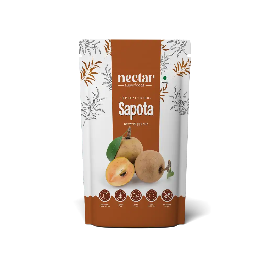 NECTAR SUPERFOODS- FREEZE DRIED -SAPOTA-SLICES- PACK OF 2 UNITS 20 GM EACH