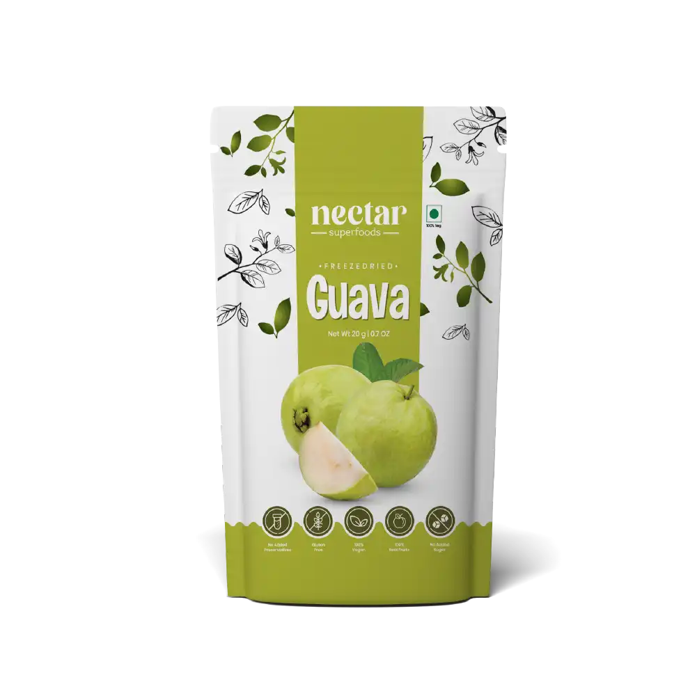 NECTAR SUPERFOODS- FREEZE DRIED -GUAVA -CUBES- PACK OF 2 UNITS 20 GM EACH