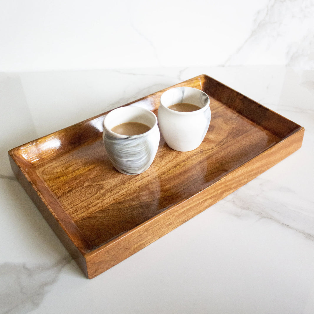 Hidden Hold Mango wood Tray