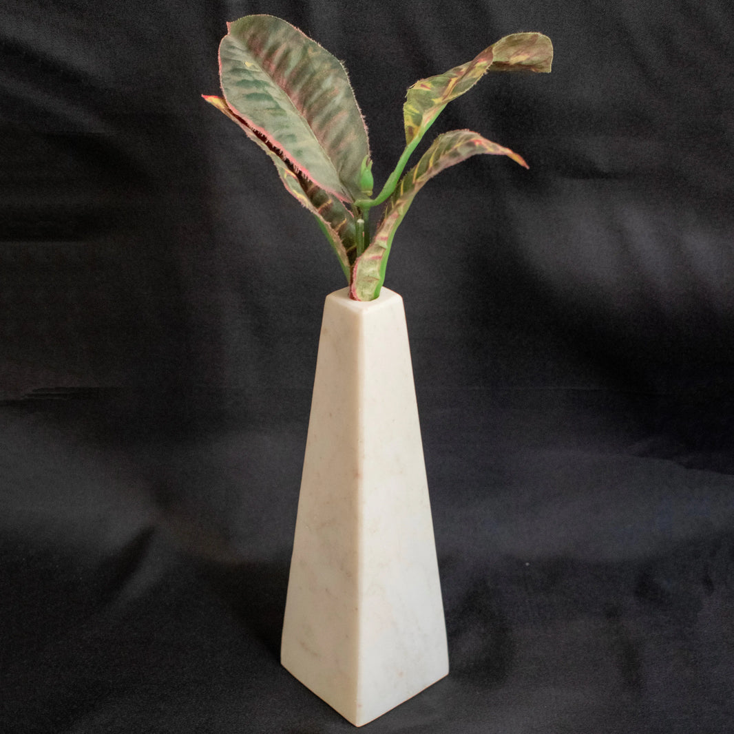 Truncated Pyramid Marble Vase