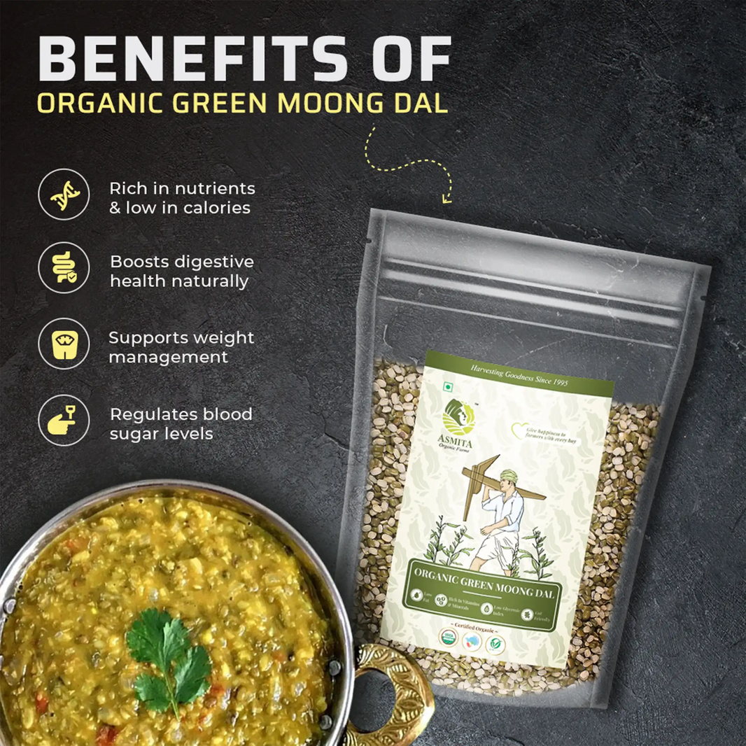 Organic Green Moong Dal - 500 gm