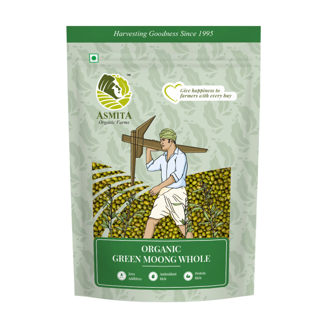 Organic Green Moong Whole - 500 gm