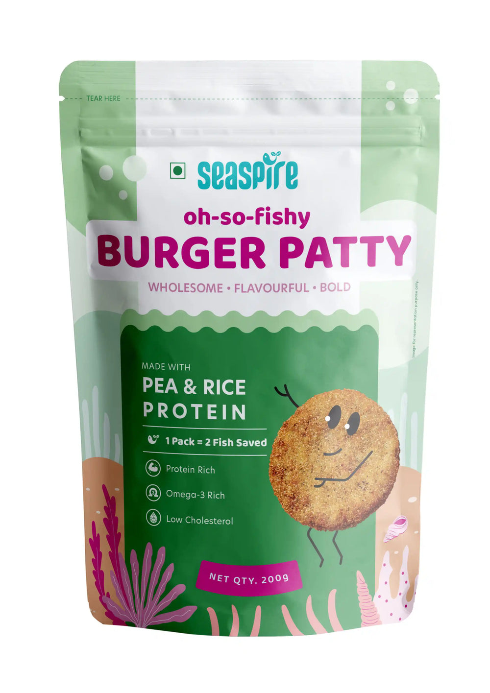 Best MockMeat-Earthbased_Seaspire's oh-so-fishy Burger Patty (220 gms)