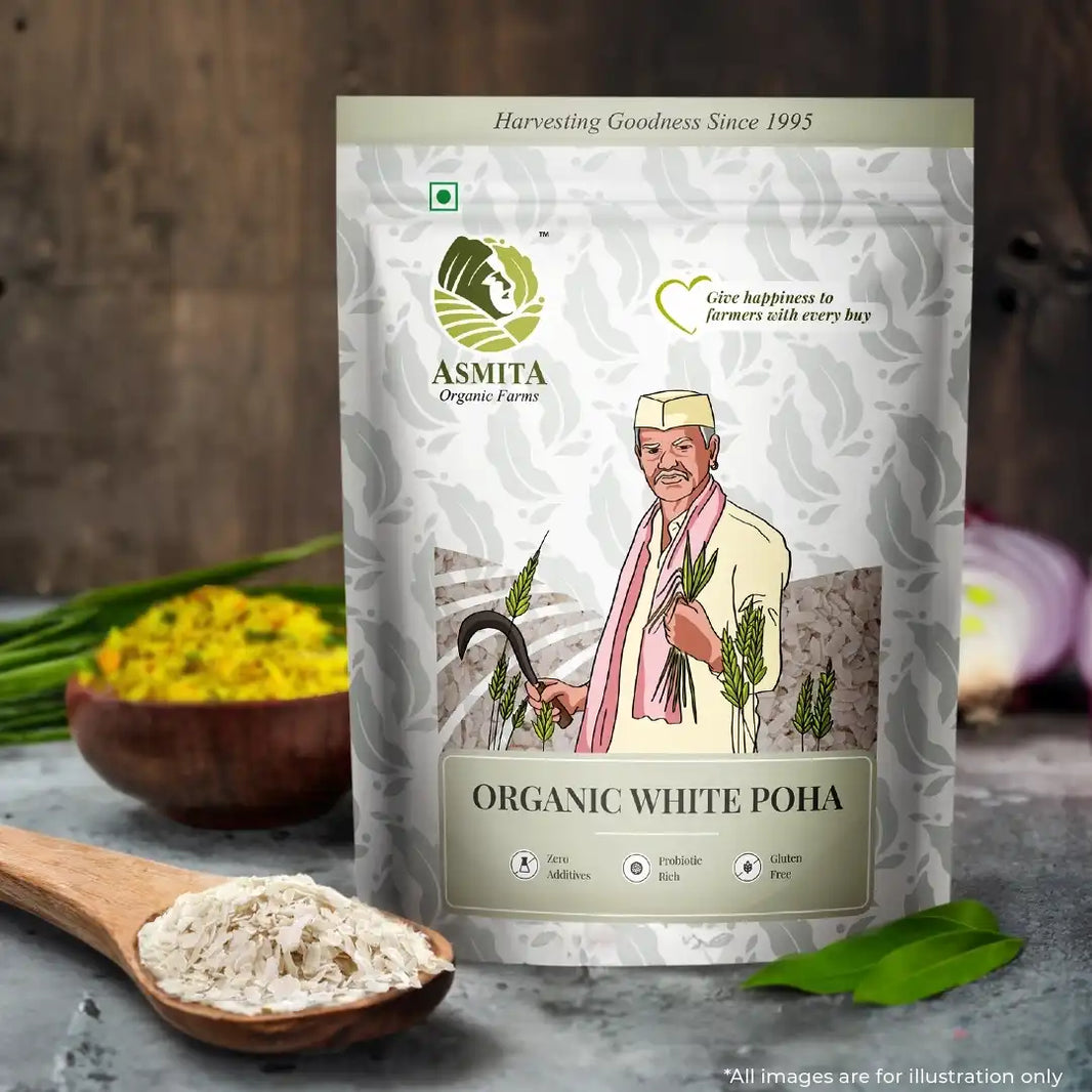 Organic White Poha - 500g | Pack of 2