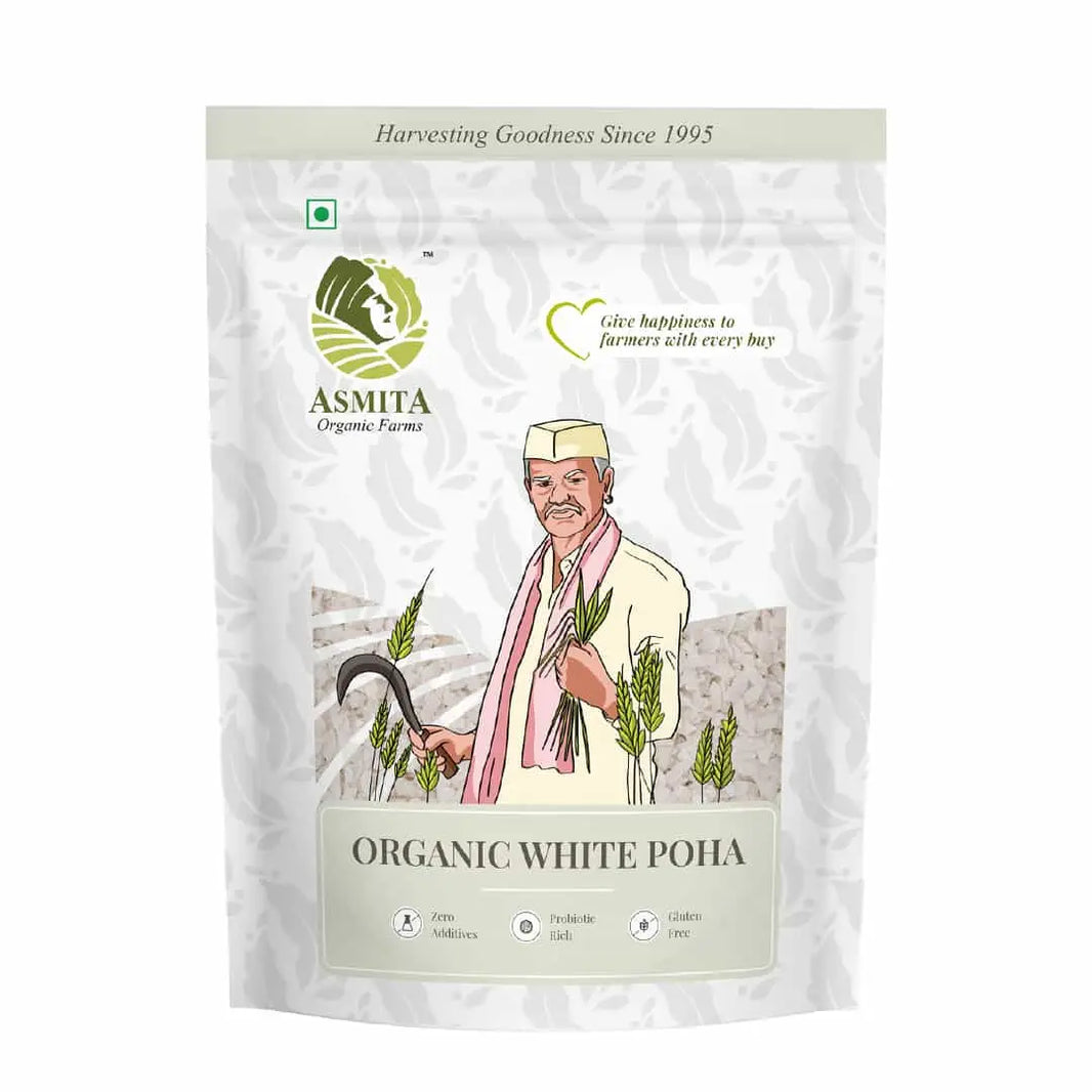 Organic White Poha - 500g | Pack of 2