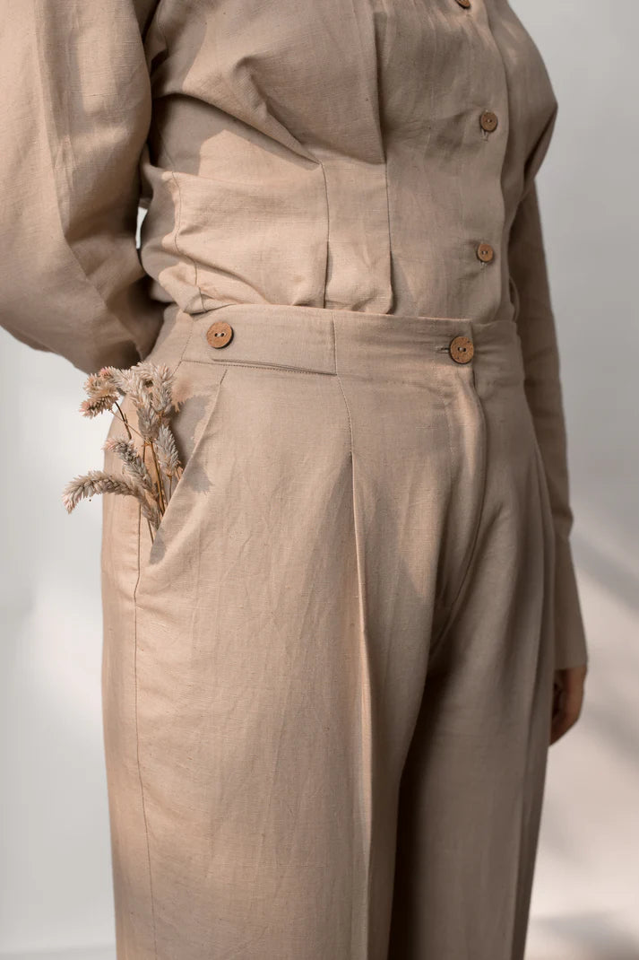 Best Vegan Clothing | Tailored Pleated Pants | earthbased.in | 05