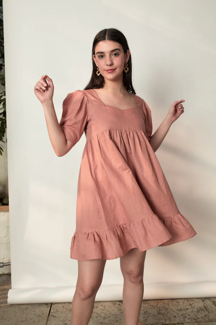 Best Vegan Clothing | Tiered Mini Dress | Anushe Pirani | earthbased.in | 01