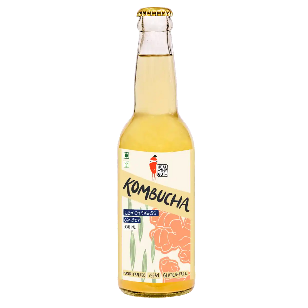 Healthy Gut Kombucha - Lemongrass Ginger 330ml Combo - Pack of 2