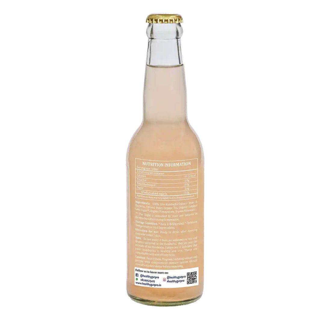 Healthy Gut Kombucha - Promogranate Rosemary 330ml Combo - Pack of 2