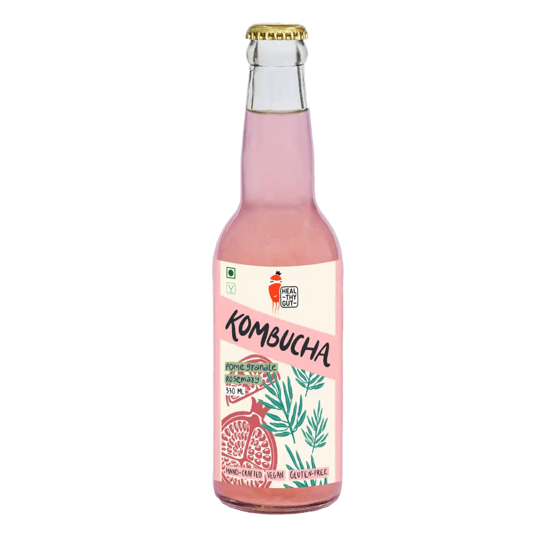 Healthy Gut Kombucha - Promogranate Rosemary 330ml Combo - Pack of 2