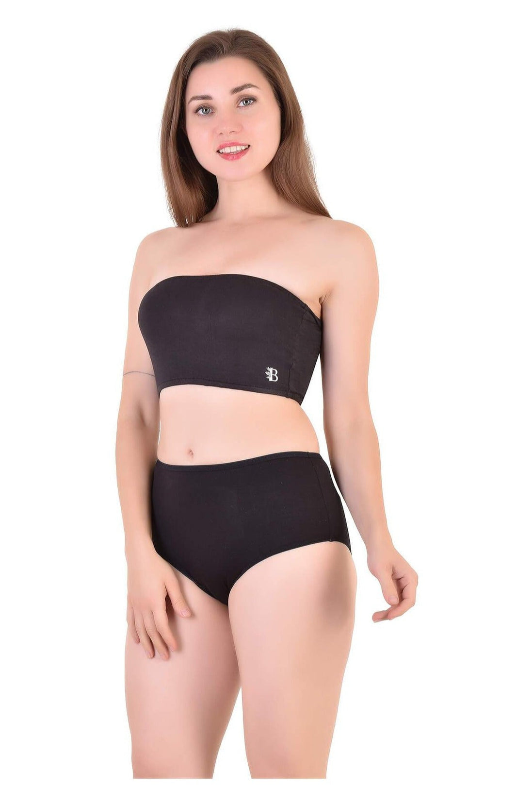 Bamboo Black Crop Tube Top