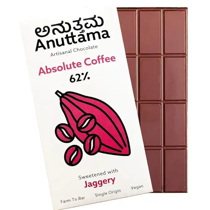 Absolute Coffee | 62% Cocoa | Sweetened with Jaggery | Packof 2 by Anuttama