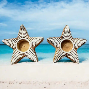 Christmas star tea light holder (set of 2)