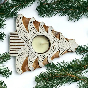 Christmas tree tea light holder (set of 2)
