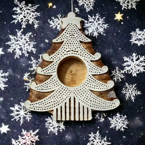 Christmas tree tea light holder (set of 2)