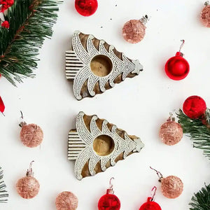 Christmas tree tea light holder (set of 2)