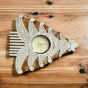 Christmas tree tea light holder (set of 2)