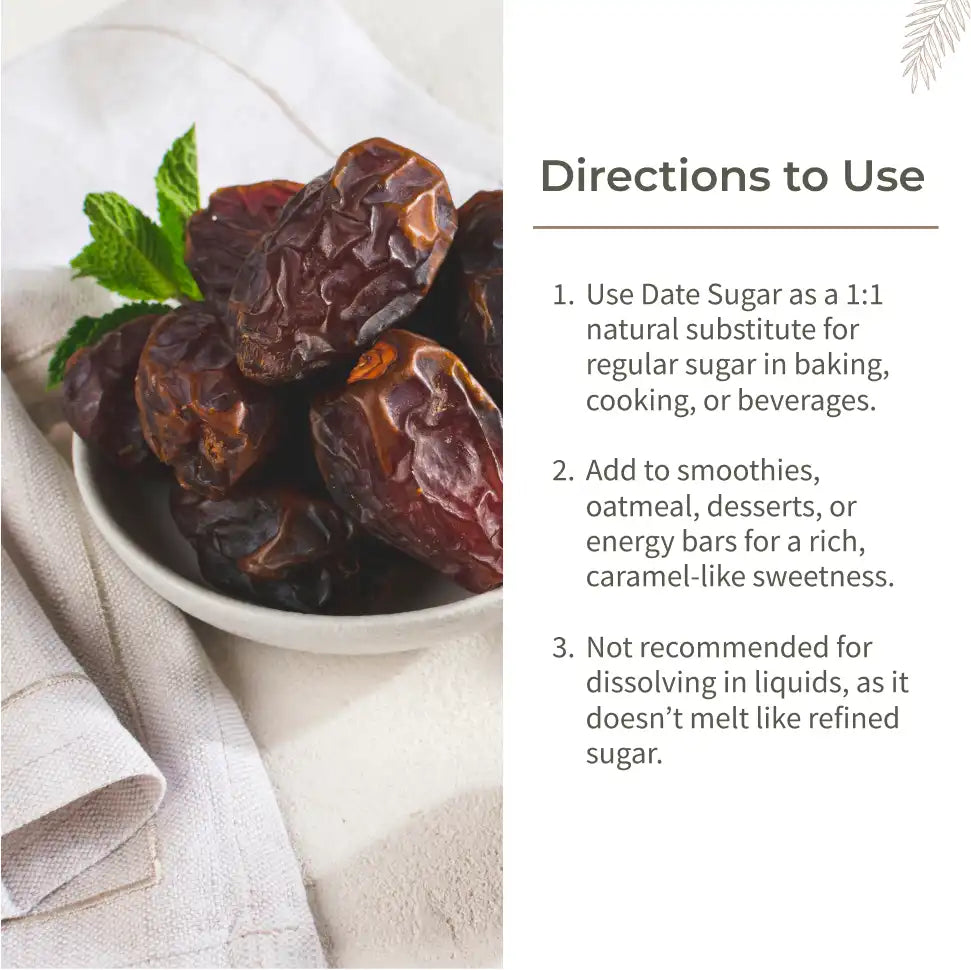 Ecotyl Dates Sugar | Natural Sweetener | Rich in Minerals | 300g