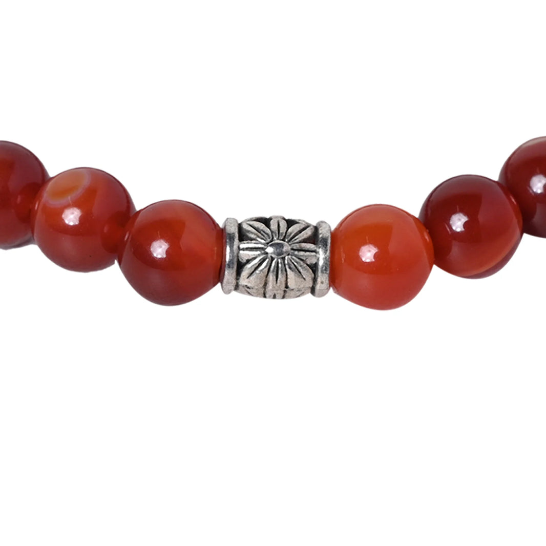 Gemstone bracelet Carnelian stone is life-force, vitality and energy, strengthen Sacral Chakra and help in balancing energy