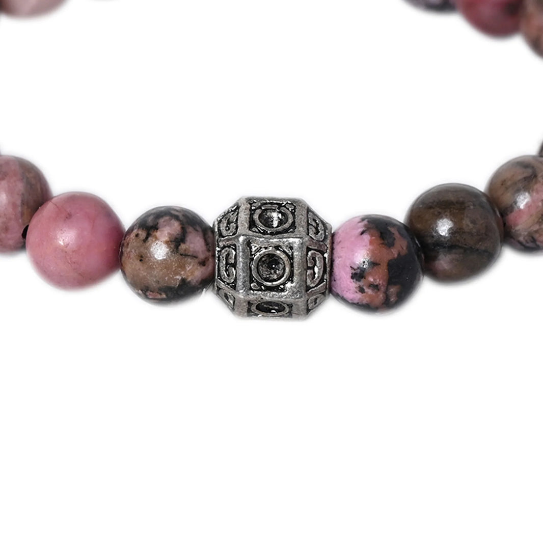 Gemstone Healing Bracelet Rhodonite helps in achieve goal ang good during time of transformation, it bring sympathy and empathy towards other