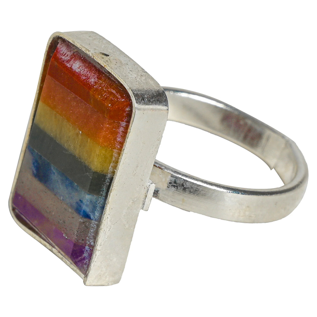 Seven Chakra Adjustable Ring