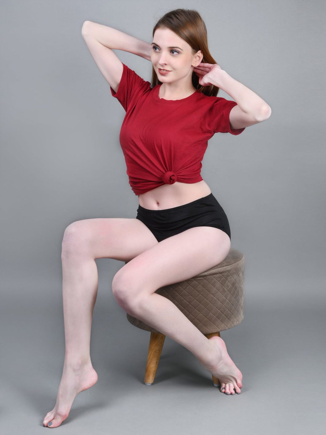 Bamboo Fabric Women's Hipster Panty | Red and Black | Pack of 2