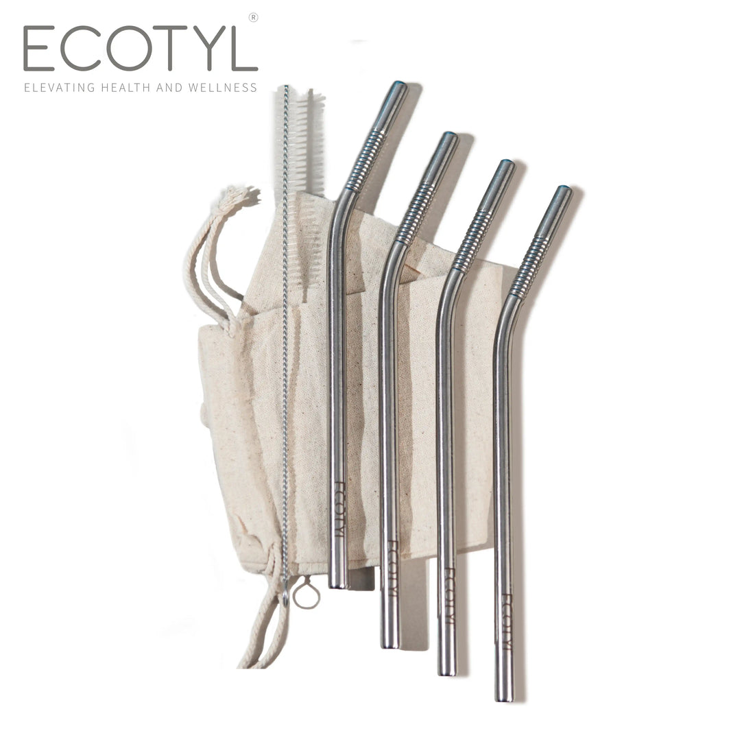 Ecotyl Stainless Steel Straw (Set of 4) + Cleaning Brush