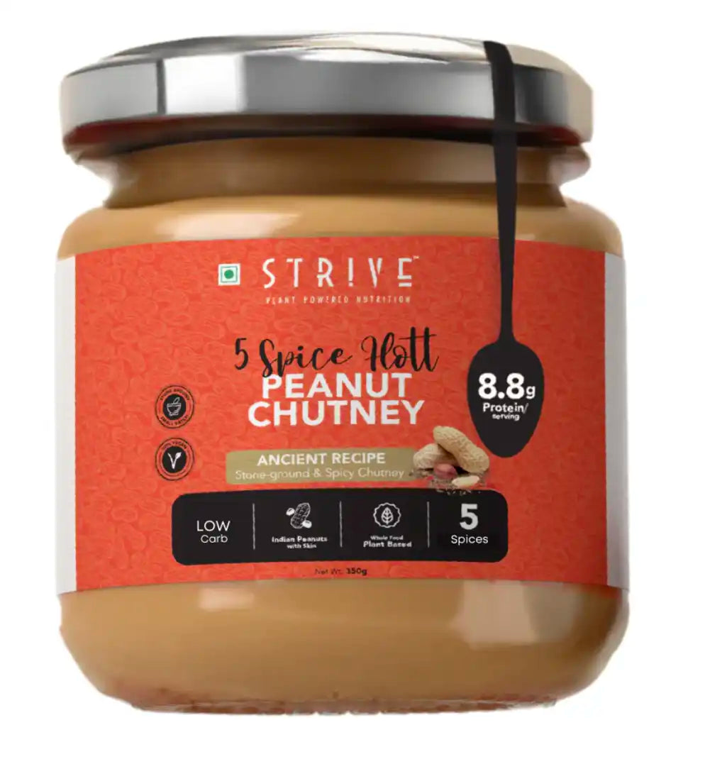 STRIVE - 5Spice hot Peanut chutney & STRIVE - 6 Super Seed Peanut Butter 200g