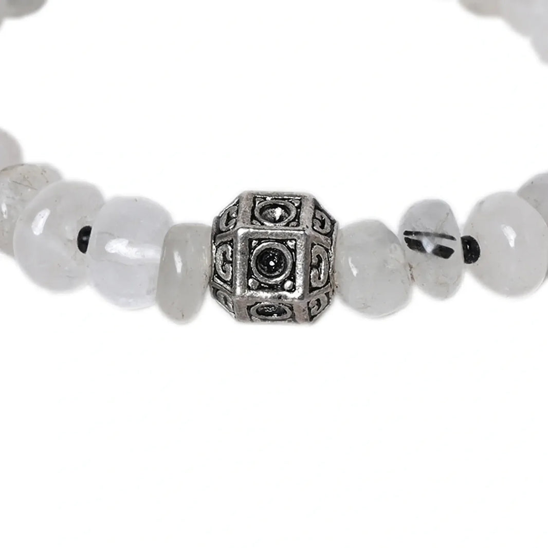 Elevate their Spirits with our Tourmalinated Healing Gemstone Bracelet - A Perfect Gift for Your Loved One to protect them from negative thought and emotion
